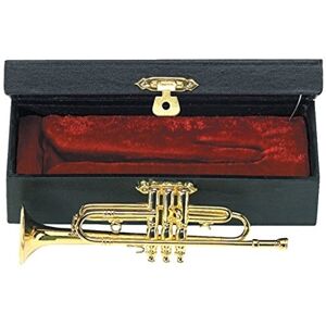 GEWA Instrument miniature Trompette en laiton – Poli couleur or – Longueur env. 15 cm – Instrument décoratif en étui – Idée cadeau pour les mélomanes - Publicité GEWA Instrument miniature Trompette en laiton – Poli couleur or – Longueur env. 15 cm – Instrument décoratif en étui – Idée cadeau pour les mélomanes - Publicité