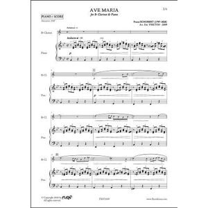 SCHUBERT Franz PARTITION CLASSIQUE Ave Maria F. SCHUBERT Clarinette & Piano - Publicité SCHUBERT Franz PARTITION CLASSIQUE Ave Maria F. SCHUBERT Clarinette & Piano - Publicité