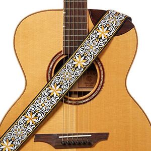 Amumu réglable tissé Vintange 5,1 cm Wide Sangles de guitare W/PU Cuir d'extrémité jaune - Publicité Amumu réglable tissé Vintange 5,1 cm Wide Sangles de guitare W/PU Cuir d'extrémité jaune - Publicité