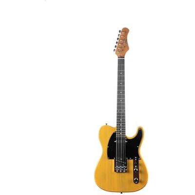 EKO GUITARS – Guitare Électrique TL‑400, Corps en Paulownia, Manche en Érable, Touche en Laurier, 2 Micros Single‑Coil, Chevalet de type Tele, 22 frettes, Couleur Butterscotch - Publicité EKO GUITARS – Guitare Électrique TL‑400, Corps en Paulownia, Manche en Érable, Touche en Laurier, 2 Micros Single‑Coil, Chevalet de type Tele, 22 frettes, Couleur Butterscotch - Publicité