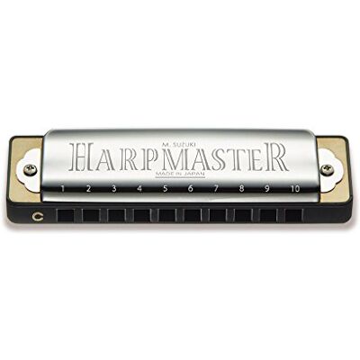 Suzuki MR200B Harpmaster Harmonica diatonique en si 10 Trous Chrome - Publicité Suzuki MR200B Harpmaster Harmonica diatonique en si 10 Trous Chrome - Publicité