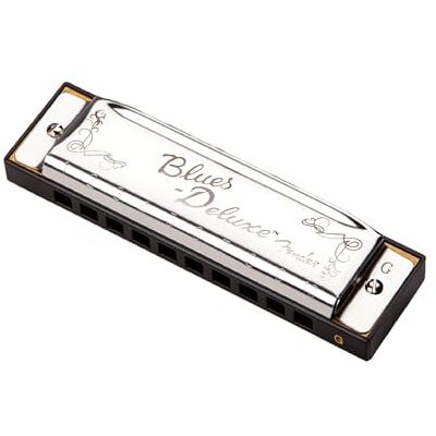 Fender Blues Deluxe Harmonica, Clé de E, 10 Trous, Nickel Chrome, Étui Inclus - Publicité Fender Blues Deluxe Harmonica, Clé de E, 10 Trous, Nickel Chrome, Étui Inclus - Publicité