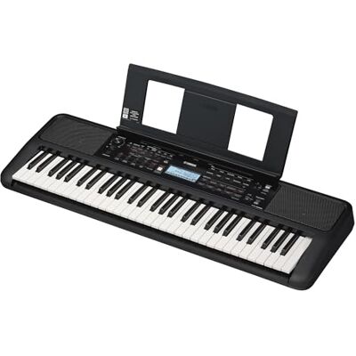 Yamaha PSR-E383 Clavier portable pour débutants, 650 voix d'instrument authentiques et touches tactiles avec polyphonie de 48 notes, comprend 2 leçons en ligne avec professeur d'école de musique - Publicité Yamaha PSR-E383 Clavier portable pour débutants, 650 voix d'instrument authentiques et touches tactiles avec polyphonie de 48 notes, comprend 2 leçons en ligne avec professeur d'école de musique - Publicité