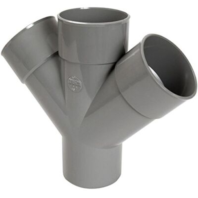 Nicoll culotte double pvc mâle/femelle 45 degrés parallèle diamètre 100 mm rt14 - Publicité Nicoll culotte double pvc mâle/femelle 45 degrés parallèle diamètre 100 mm rt14 - Publicité