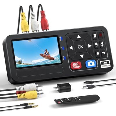 URayCoder Convertisseur VHS vers numérique Portable avec télécommande, enregistreur vidéo vers numérique Autonome pour l'enregistrement de Bandes VHS, magnétoscope, DVR, DVD, Hi8, Lecteur DV, RCA, CVBS, Box TV - Publicité URayCoder Convertisseur VHS vers numérique Portable avec télécommande, enregistreur vidéo vers numérique Autonome pour l'enregistrement de Bandes VHS, magnétoscope, DVR, DVD, Hi8, Lecteur DV, RCA, CVBS, Box TV - Publicité