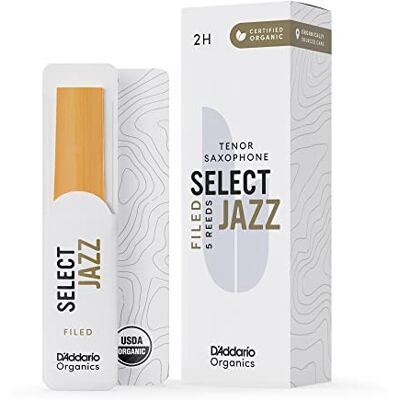 D'Addario Organic Select Jazz Sax Ténor Anches Taillées 2 Hard, Pack 5 - Publicité D'Addario Organic Select Jazz Sax Ténor Anches Taillées 2 Hard, Pack 5 - Publicité