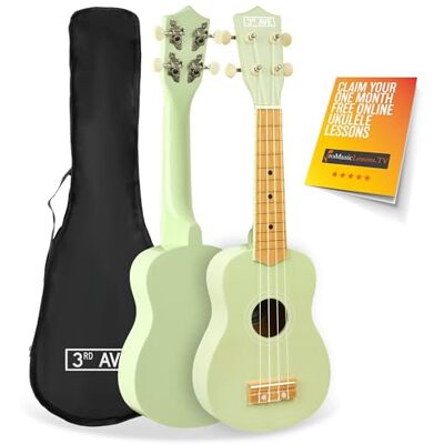 3rd Avenue Ukulélé Soprano Débutant 21 Pouces 4 Cordes en Nylon avec Sac pour Uke Gratuit Vert Pastel 1 Mois de Cours en Ligne Gratuits - Publicité 3rd Avenue Ukulélé Soprano Débutant 21 Pouces 4 Cordes en Nylon avec Sac pour Uke Gratuit Vert Pastel 1 Mois de Cours en Ligne Gratuits - Publicité
