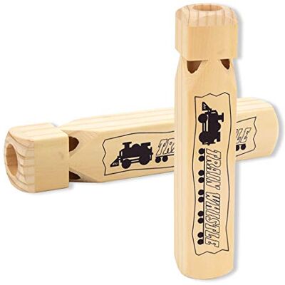 Pveath Lot de 2 sifflets en bois pour enfants, 4 tonalit¨¦s, pour f¨ºte - Publicité Pveath Lot de 2 sifflets en bois pour enfants, 4 tonalit¨¦s, pour f¨ºte - Publicité