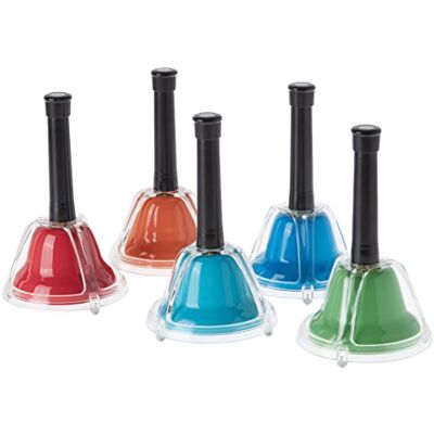 Percussion Workshop CB5 Lot de 5 clochettes colorées - Publicité Percussion Workshop CB5 Lot de 5 clochettes colorées - Publicité