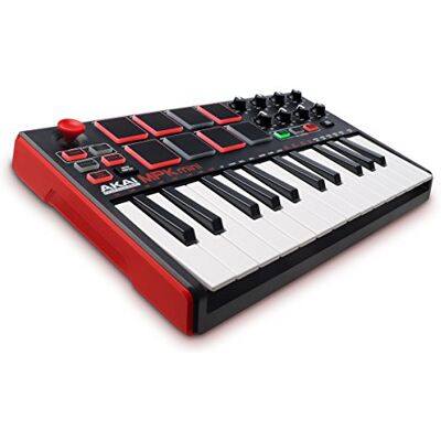 Akai MPK Mini MKII Clavier Maître MIDI/USB 25 Touches Sensibles à La Vélocité avec 8 Pads et Joystick 4 Voies + VIP 3 et Pack de Logiciels Inclus - Publicité Akai MPK Mini MKII Clavier Maître MIDI/USB 25 Touches Sensibles à La Vélocité avec 8 Pads et Joystick 4 Voies + VIP 3 et Pack de Logiciels Inclus - Publicité