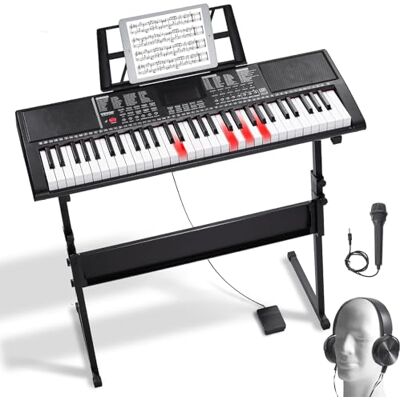 VEVOR Clavier Piano Numérique, 61 Touches, Piano à Clavier Électrique Portable, Support, 600 Tons, 500 Rythmes, Haut-parleurs Intégrés, Pédale de Sustain, Casque, Microphone, USB MIDI, pour Débutants - Publicité VEVOR Clavier Piano Numérique, 61 Touches, Piano à Clavier Électrique Portable, Support, 600 Tons, 500 Rythmes, Haut-parleurs Intégrés, Pédale de Sustain, Casque, Microphone, USB MIDI, pour Débutants - Publicité