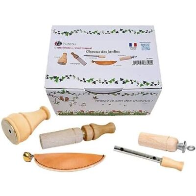 Fuzeau – Coffret 5 Appeaux Manuels Bois Naturel Buis et Hêtre Vernis Alimentaire – Sons d’Oiseaux Authentiques Poule d’Eau, Grive, Moineau, Rossignol, Canard – Dès 4 Ans Ref.78321 - Publicité Fuzeau – Coffret 5 Appeaux Manuels Bois Naturel Buis et Hêtre Vernis Alimentaire – Sons d’Oiseaux Authentiques Poule d’Eau, Grive, Moineau, Rossignol, Canard – Dès 4 Ans Ref.78321 - Publicité