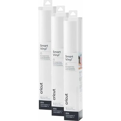 Cricut Smart Lot de 3 rouleaux de vinyle adhésif permanent de 91,4 cm (33 x 91,4 cm) – Découpe sans tapis pour machines Maker 3/Explore 3 – Blanc - Publicité Cricut Smart Lot de 3 rouleaux de vinyle adhésif permanent de 91,4 cm (33 x 91,4 cm) – Découpe sans tapis pour machines Maker 3/Explore 3 – Blanc - Publicité