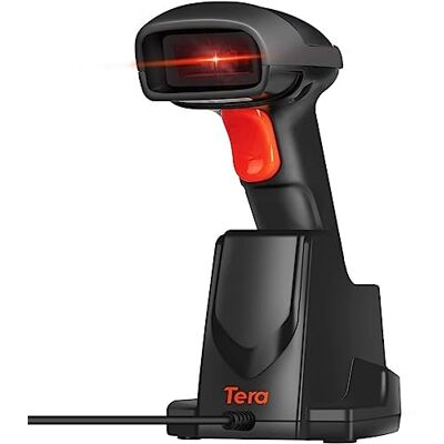 Tera Lecteur de Code à Barres Laser sans Fil 1D sans Fil 2.4GHz Douchette Scanner de Code Barres avec Base de Charge pour Entrepôt Magasin Logistique, 6100-N - Publicité Tera Lecteur de Code à Barres Laser sans Fil 1D sans Fil 2.4GHz Douchette Scanner de Code Barres avec Base de Charge pour Entrepôt Magasin Logistique, 6100-N - Publicité