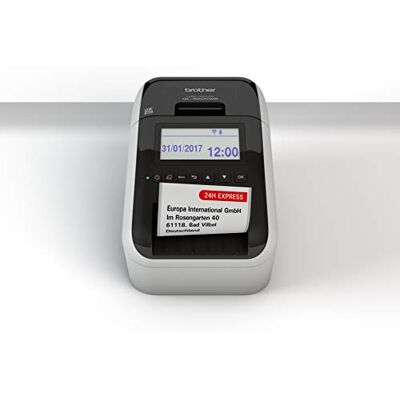 Brother QL-820NWB Imprimante d'Étiquettes Professionnelle Impression Rouge/Noir Inclus 1 Rouleau DK11201 et 1 DK22251 Ethernet -WiFi Bluetooth - Publicité Brother QL-820NWB Imprimante d'Étiquettes Professionnelle Impression Rouge/Noir Inclus 1 Rouleau DK11201 et 1 DK22251 Ethernet -WiFi Bluetooth - Publicité