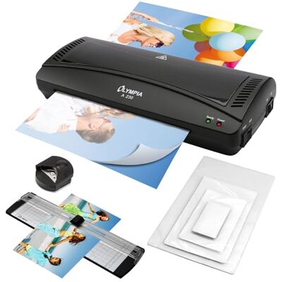 Olympia Jeu de plastification A 230 4 en 1 Plastifieuse avec arrondisseur d'angle, coupe-papier et films de plastification Protection contre la surchauffe Plastifieuse A4 - Publicité Olympia Jeu de plastification A 230 4 en 1 Plastifieuse avec arrondisseur d'angle, coupe-papier et films de plastification Protection contre la surchauffe Plastifieuse A4 - Publicité