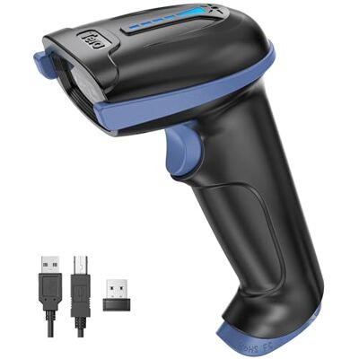 Tera Lecteur de Code à Barres sans Fil et Filaire avec Indicateur de Niveau de Batterie Scanner de Code Barre Imprimés Numériques 1D 2D QR Douchette Portable Plug and Play, Modèle D5100 Bleu - Publicité Tera Lecteur de Code à Barres sans Fil et Filaire avec Indicateur de Niveau de Batterie Scanner de Code Barre Imprimés Numériques 1D 2D QR Douchette Portable Plug and Play, Modèle D5100 Bleu - Publicité