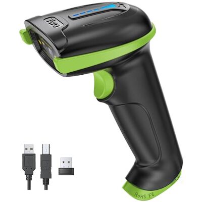 Tera Lecteur de Codes-Barres sans Fil avec Indicateur de Niveau de Batterie sans Fil 2,4 GHz et Filaire USB 2.0 Douchette 1D Rechargeable, Brevet de Conception : EU008489413, Modèle 5100 - Publicité Tera Lecteur de Codes-Barres sans Fil avec Indicateur de Niveau de Batterie sans Fil 2,4 GHz et Filaire USB 2.0 Douchette 1D Rechargeable, Brevet de Conception : EU008489413, Modèle 5100 - Publicité