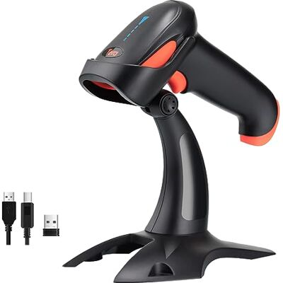 Tera Pro Lecteur de Code à Barres Bluetooth sans Fil 2.4GHz 1D/2D Douchette de Code Barres avec USB2.0 Scan Automatique Rapide et Précis, Support Mains Libres, HW0002 Corail - Publicité Tera Pro Lecteur de Code à Barres Bluetooth sans Fil 2.4GHz 1D/2D Douchette de Code Barres avec USB2.0 Scan Automatique Rapide et Précis, Support Mains Libres, HW0002 Corail - Publicité