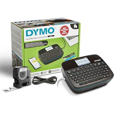 Dymo LabelManager Executive 640 CB Imprimante d'étiquettes portable, compacte, avec clavier QWERTZ, connectivité Bluetooth et USB, compatible avec étiquettes D1 - Publicité Dymo LabelManager Executive 640 CB Imprimante d'étiquettes portable, compacte, avec clavier QWERTZ, connectivité Bluetooth et USB, compatible avec étiquettes D1 - Publicité
