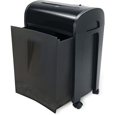 Waytex 77323 Destructeur de Documents Coupe Croisée 10 Feuilles CD et DVD Bac Tiroir 14L sur roulettes – Rapide et Performant - Publicité Waytex 77323 Destructeur de Documents Coupe Croisée 10 Feuilles CD et DVD Bac Tiroir 14L sur roulettes – Rapide et Performant - Publicité