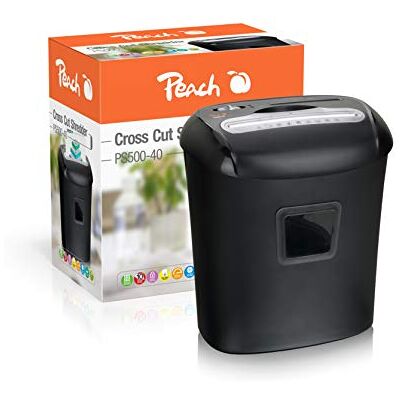 Peach Destructeur de Documents Coupe croisée 10 Feuilles 21 litres Particules 5 x 16 mm (P-4) Conforme au RGPD PS500-40A - Publicité Peach Destructeur de Documents Coupe croisée 10 Feuilles 21 litres Particules 5 x 16 mm (P-4) Conforme au RGPD PS500-40A - Publicité