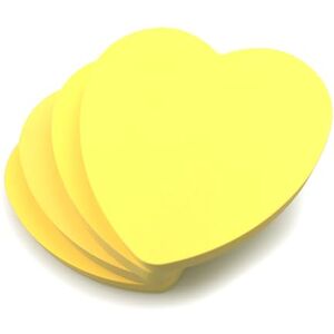 EVG Evergreen Goods Lot de 4 blocs de notes adhésives amovibles en forme de cœur Jaune fluo 100 feuilles par bloc 7,6 x 7,6 cm - Publicité EVG Evergreen Goods Lot de 4 blocs de notes adhésives amovibles en forme de cœur Jaune fluo 100 feuilles par bloc 7,6 x 7,6 cm - Publicité