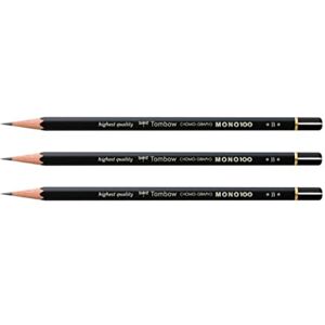 Tombow Lot de 3 Crayons Graphite Haute Qualité MONO 100 B - Publicité Tombow Lot de 3 Crayons Graphite Haute Qualité MONO 100 B - Publicité