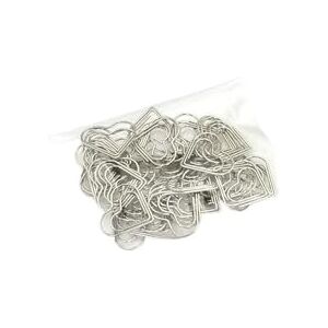 BODOBTF Lot de 50 mini trombones en métal en forme de cœurs pour reliure, marque-pages, notes, décoration, papeterie, école, bureau (50 pièces, argent) - Publicité BODOBTF Lot de 50 mini trombones en métal en forme de cœurs pour reliure, marque-pages, notes, décoration, papeterie, école, bureau (50 pièces, argent) - Publicité