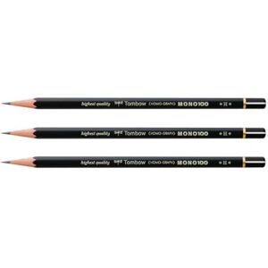 Tombow Lot de 3 Crayons Graphite Haute Qualité MONO 100 H - Publicité Tombow Lot de 3 Crayons Graphite Haute Qualité MONO 100 H - Publicité