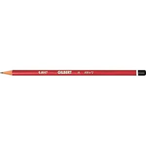 BIC Gilbert Crayons à Papier Graphite Premium En Bois Pour Ecrire Et Dessiner Mine HB, Corps Rouge, Boîte de 12 - Publicité BIC Gilbert Crayons à Papier Graphite Premium En Bois Pour Ecrire Et Dessiner Mine HB, Corps Rouge, Boîte de 12 - Publicité
