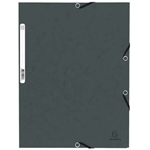 Exacompta Réf. 55313E 1 chemise à élastiques pochette 3 rabats en carte lustrée 355 g/m2 dimensions 24 x 32 cm pour documents au format A4 couleur gris - Publicité Exacompta Réf. 55313E 1 chemise à élastiques pochette 3 rabats en carte lustrée 355 g/m2 dimensions 24 x 32 cm pour documents au format A4 couleur gris - Publicité