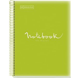 Miquelrius Cahier A4 Carnet Emotions, 160 pages 90 g/m², Grille 5 x 5 mm, 8 bandes de couleur, Spirale microperforée, Couverture polypropylène, Perforation 4 trous, Carnet à carreaux, Citron Vert - Publicité Miquelrius Cahier A4 Carnet Emotions, 160 pages 90 g/m², Grille 5 x 5 mm, 8 bandes de couleur, Spirale microperforée, Couverture polypropylène, Perforation 4 trous, Carnet à carreaux, Citron Vert - Publicité