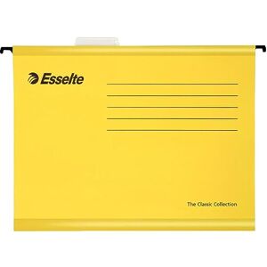 Esselte Cartella sospesa rinforzata, 90314, Cartoncino rinforzato, Per formato A4, Giallo, Portaetichette con etichette, 25 Pezzi - Publicité Esselte Cartella sospesa rinforzata, 90314, Cartoncino rinforzato, Per formato A4, Giallo, Portaetichette con etichette, 25 Pezzi - Publicité
