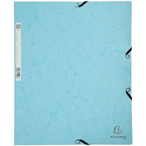 Exacompta Réf. 55528E 1 chemise à élastiques pochette 3 rabats en carte lustrée 400 g/m2 dimensions 24 x 32 cm pour documents au format A4 couleur bleu pastel - Publicité Exacompta Réf. 55528E 1 chemise à élastiques pochette 3 rabats en carte lustrée 400 g/m2 dimensions 24 x 32 cm pour documents au format A4 couleur bleu pastel - Publicité