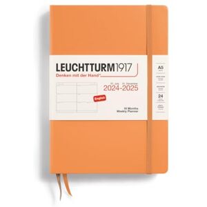 LEUCHTTURM1917 370721 Agenda semainier 2025 à couverture rigide Format moyen A5 Agenda 18 mois ligné Abricot anglais - Publicité LEUCHTTURM1917 370721 Agenda semainier 2025 à couverture rigide Format moyen A5 Agenda 18 mois ligné Abricot anglais - Publicité