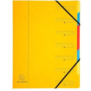 Exacompta Réf. 54079E Carton de 12 trieurs dos agrafé avec élastiques couverture imprimée en carte lustrée et intérieur en carte recyclée 7 compartiments dim 24,5 x 32 cm pour A4 jaune - Publicité Exacompta Réf. 54079E Carton de 12 trieurs dos agrafé avec élastiques couverture imprimée en carte lustrée et intérieur en carte recyclée 7 compartiments dim 24,5 x 32 cm pour A4 jaune - Publicité