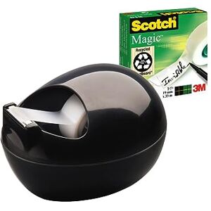 Scotch Dévidoir de Ruban conçu par Karim Rashid, Couleur Noir + Magic Ruban Adhésif Invisible, 19 mm x 7.5 m, 1 Rouleau/Paquet - Publicité Scotch Dévidoir de Ruban conçu par Karim Rashid, Couleur Noir + Magic Ruban Adhésif Invisible, 19 mm x 7.5 m, 1 Rouleau/Paquet - Publicité