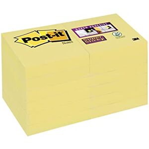 Post-It Notes Autocollantes Super Sticky, Pack Promo, 12 Blocs, 90 Feuilles par Bloc, 47,6 mm x 47,6 mm, Jaune Pastel Feuillets Super Adhésifs pour Prise de Notes, Listes de Tâches et Rappels - Publicité Post-It Notes Autocollantes Super Sticky, Pack Promo, 12 Blocs, 90 Feuilles par Bloc, 47,6 mm x 47,6 mm, Jaune Pastel Feuillets Super Adhésifs pour Prise de Notes, Listes de Tâches et Rappels - Publicité