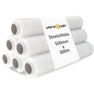 versando Lot de 6 rouleaux de film étirable 500 mm x 300 m Transparent Indéchirable Facile à dérouler Film étirable à la main 17 microns - Publicité versando Lot de 6 rouleaux de film étirable 500 mm x 300 m Transparent Indéchirable Facile à dérouler Film étirable à la main 17 microns - Publicité