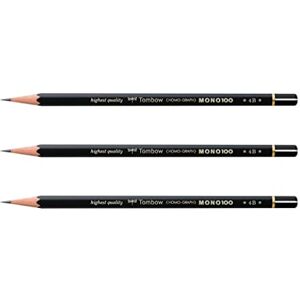 Tombow Lot de 3 Crayons Graphite Haute Qualité MONO 100 4B - Publicité Tombow Lot de 3 Crayons Graphite Haute Qualité MONO 100 4B - Publicité