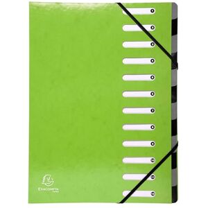 Exacompta Réf. 53923E Carton de 8 trieurs HARMONIKA Iderama avec élastiques et fenêtres découpées dos extensible en carte lustrée pelliculée 12 compartiments 24,5x32cm A4 vert anis - Publicité Exacompta Réf. 53923E Carton de 8 trieurs HARMONIKA Iderama avec élastiques et fenêtres découpées dos extensible en carte lustrée pelliculée 12 compartiments 24,5x32cm A4 vert anis - Publicité