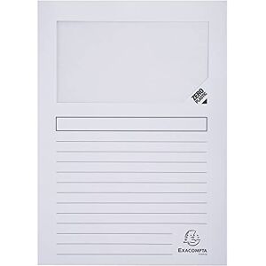 Exacompta Réf. 50110E Paquet de 100 chemises à fenêtre sans plastique Forever® 120 g/m² couleurs vives 100% recyclées et certifiées Ange Bleu dimensions 22 x 31 cm pour A4 couleur blanc - Publicité Exacompta Réf. 50110E Paquet de 100 chemises à fenêtre sans plastique Forever® 120 g/m² couleurs vives 100% recyclées et certifiées Ange Bleu dimensions 22 x 31 cm pour A4 couleur blanc - Publicité