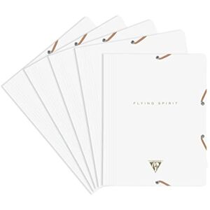 Clairefontaine 104514C Un paquet de 5 Chemises à élastique 3 rabats Flying Spirit 24x32cm, couverture en carte blanche pelliculée mat, finition Or, 5 motifs assortis - Publicité Clairefontaine 104514C Un paquet de 5 Chemises à élastique 3 rabats Flying Spirit 24x32cm, couverture en carte blanche pelliculée mat, finition Or, 5 motifs assortis - Publicité