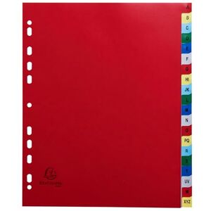 Exacompta Réf. 90E Carton de 20 Intercalaires en polypropylène avec 20 onglets imprimés alphabétiques de A à Z en couleur Page d'indexation imrpimable Format à classer A4 maxi 24,5 x 29,7cm - Publicité Exacompta Réf. 90E Carton de 20 Intercalaires en polypropylène avec 20 onglets imprimés alphabétiques de A à Z en couleur Page d'indexation imrpimable Format à classer A4 maxi 24,5 x 29,7cm - Publicité