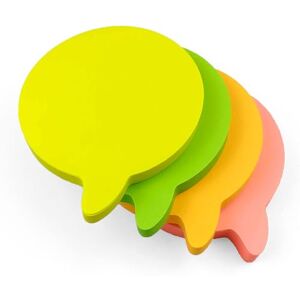 EVG Lot de 4 blocs de notes adhésives en forme de bulles de parole Evergreen Goods™ Couleurs fluo Adhésif amovible Couleurs assorties - Publicité EVG Lot de 4 blocs de notes adhésives en forme de bulles de parole Evergreen Goods™ Couleurs fluo Adhésif amovible Couleurs assorties - Publicité