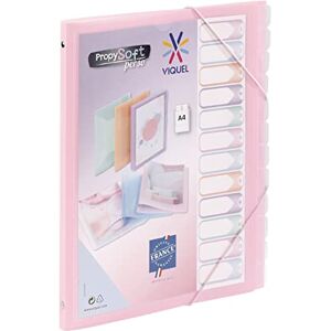 Viquel Trieur 12 compartiments A4 personnalisable Propysoft Fermeture élastique Rose translucide - Publicité Viquel Trieur 12 compartiments A4 personnalisable Propysoft Fermeture élastique Rose translucide - Publicité