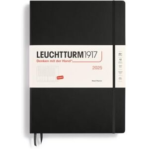 LEUCHTTURM1917 370792 Agenda semainier 2025 Master A4+ à couverture rigide, 12 mois, ligné, noir, en anglais - Publicité LEUCHTTURM1917 370792 Agenda semainier 2025 Master A4+ à couverture rigide, 12 mois, ligné, noir, en anglais - Publicité