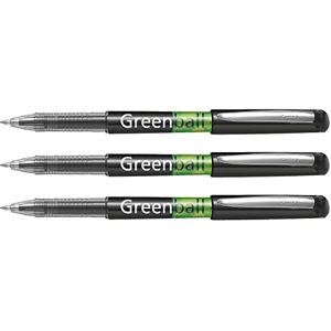 PILOT Lot de 3 Stylos roller Encre liquide GREENBALL 7 Pointe Moyenne Noir - Publicité PILOT Lot de 3 Stylos roller Encre liquide GREENBALL 7 Pointe Moyenne Noir - Publicité