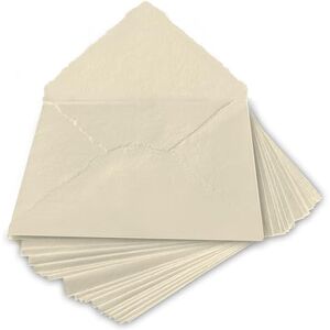 WANDERINGS Enveloppes Crème/Ivoire Faites Main à Bords Frangés Taille Moyenne 5,25 x 7,25" / 13x18 cm Lot de 25 Save The Date, Invitations, Calligraphie 150 GSM - Publicité WANDERINGS Enveloppes Crème/Ivoire Faites Main à Bords Frangés Taille Moyenne 5,25 x 7,25" / 13x18 cm Lot de 25 Save The Date, Invitations, Calligraphie 150 GSM - Publicité